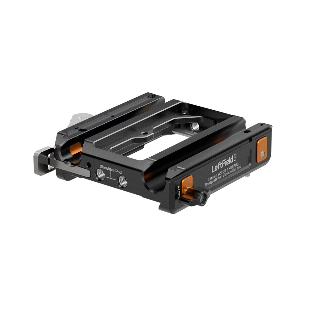 LeftField 3 ARRI BUD Compatible 15mm LWS Baseplate – Bright Tangerine