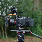 Canon C500mkii in cage with Misfit Kick on RRS tripod 1